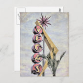 Carte Postale Vegas Rétro Nevada Panneau Las Vegas (Devant / Derrière)