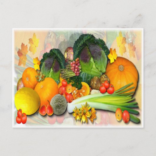 CARTE POSTALE VÉGÉRABLES D'AUTOMNE COLORÉS (Devant)