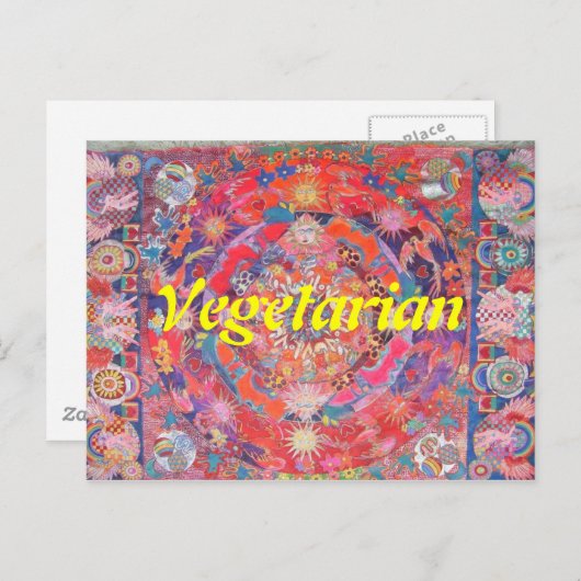 Carte Postale Végétarien (Devant / Derrière)