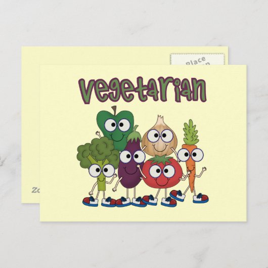 Carte Postale Végétarien (Devant / Derrière)