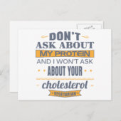 Carte Postale Végétarien ne me questionne pas sur ma protéine (Devant / Derrière)