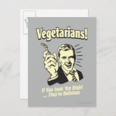Carte Postale Végétariens : Ils sont délicieux (Devant / Derrière)