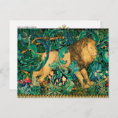 Carte Postale VÉGÉTATION, ANIMAUX DE LA FORÊT LION Floral  (Devant / Derrière)