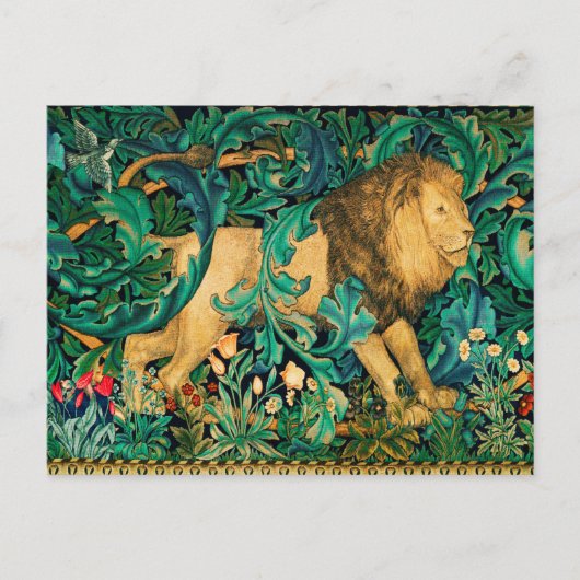 Carte Postale VÉGÉTATION, ANIMAUX DE LA FORÊT LION Floral  (Devant)