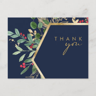 Carte Postale Végétation de Noël moderne Mariage de la Marine Me
