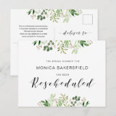 Carte Postale Végétation, Police noire, Report de l'enterrement  (Devant / Derrière)