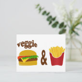 Carte Postale Veggie Burger et Fries (Debout devant)