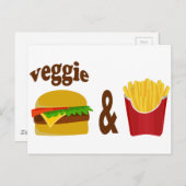 Carte Postale Veggie Burger et Fries (Devant / Derrière)
