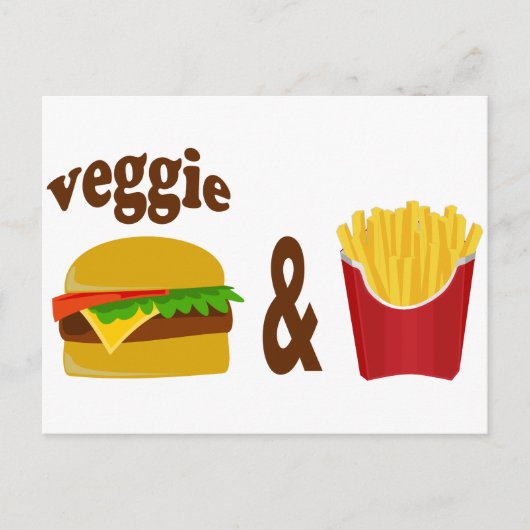 Carte Postale Veggie Burger et Fries (Devant)