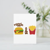 Carte Postale Veggie Burger et Fries (Debout devant)