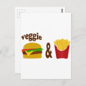 Carte Postale Veggie Burger et Fries (Devant / Derrière)