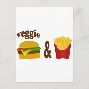 Carte Postale Veggie Burger et Fries
