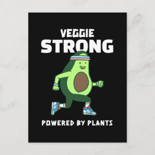 Carte Postale Veggie Strong, Alimenté par les plantes