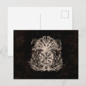Carte Postale Vegvisir -Yggdrasil Avec Ravens & Loups (Devant / Derrière)