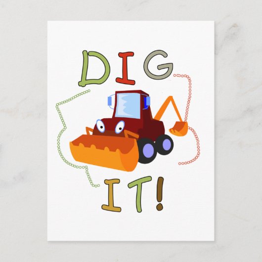 Carte Postale Véhicule de construction Creuser T-shirts et cadea (Devant)