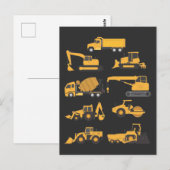 Carte Postale Véhicules de conducteur de pelleteuse de construct (Devant / Derrière)