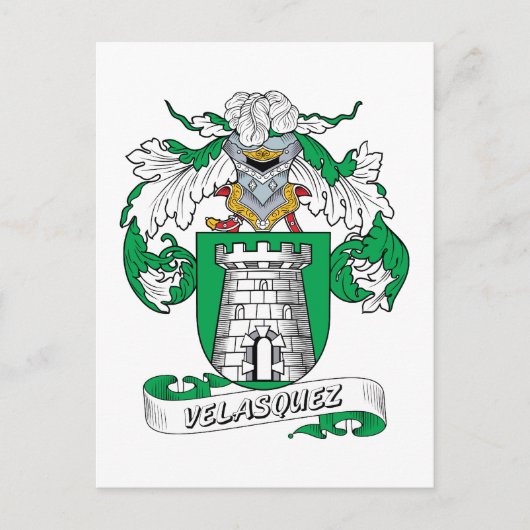 Carte Postale Velasquez Family Crest (Devant)