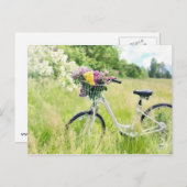 Carte Postale Vélo à fleurs (Devant / Derrière)