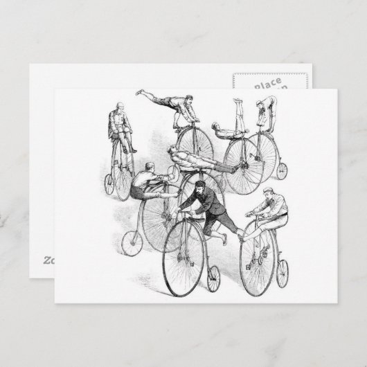 Carte postale Vélo à grande roue Dare Devils (Devant / Derrière)