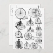 Carte Postale Vélo à grande roue Penny Farthing (Devant / Derrière)
