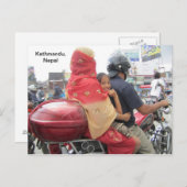 Carte Postale Vélo à moteur familial (Devant / Derrière)