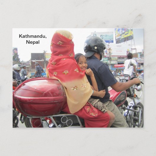 Carte Postale Vélo à moteur familial (Devant)