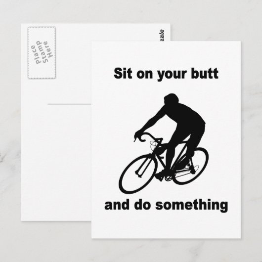 Carte Postale Vélo amusant (Devant / Derrière)