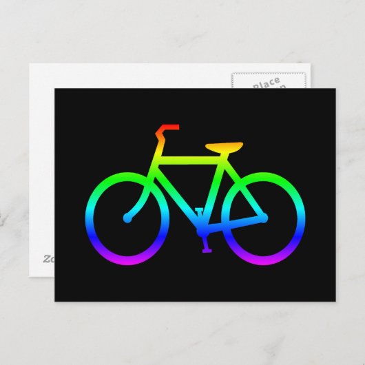 Carte Postale Vélo arc-en-ciel lumineux (Devant / Derrière)