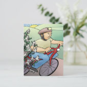 Carte Postale Vélo au coucher du soleil (Debout devant)
