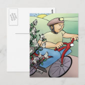 Carte Postale Vélo au coucher du soleil (Devant / Derrière)