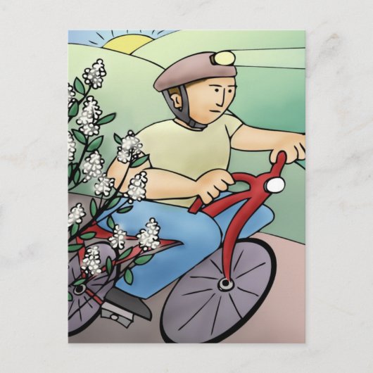 Carte Postale Vélo au coucher du soleil (Devant)