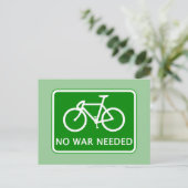 Carte Postale Vélo Aucun produit de guerre nécessaire (Debout devant)