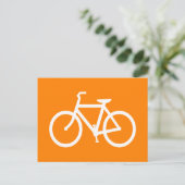 Carte Postale Vélo blanc et orange (Debout devant)