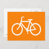 Carte Postale Vélo blanc et orange (Devant / Derrière)