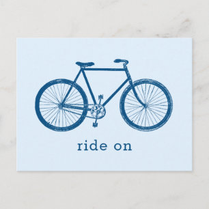 Carte Postale Vélo bleu
