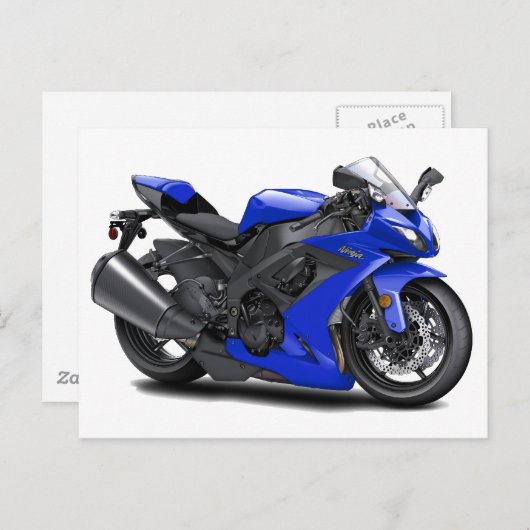 Carte Postale Vélo bleu Ninja (Devant / Derrière)