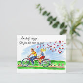 Carte Postale Vélo Construit Pour Deux Amours Valentin (Debout devant)