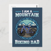 Carte Postale Vélo de montagne Papa VTT cycliste (Devant / Derrière)