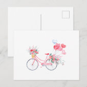 Carte Postale Vélo et ballons d'aquarelle (Devant / Derrière)