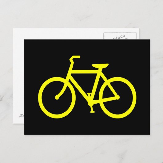 Carte Postale Vélo jaune (Devant / Derrière)