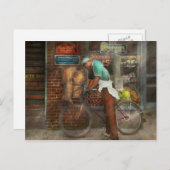 Carte Postale Vélo - Livraison de courses 1938 (Devant / Derrière)