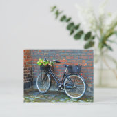 Carte Postale Vélo Panier à fleurs, Copenhague, Danemark (Debout devant)
