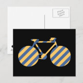 Carte Postale vélo rayé bleu et jaune (Devant / Derrière)