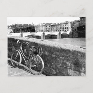 Carte Postale Vélo rétro à côté d'un pont à Florence