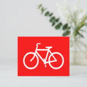 Carte Postale Vélo rouge et blanc (Debout devant)