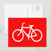 Carte Postale Vélo rouge et blanc (Devant / Derrière)