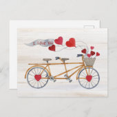 Carte Postale Vélo Rustique Valentine Construite Pour Deux (Devant / Derrière)