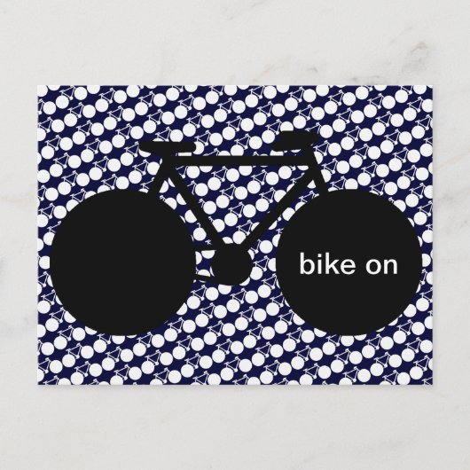 Carte Postale vélo sur image noire (Devant)