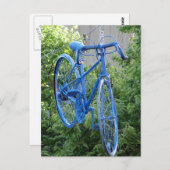 Carte Postale Vélo suspendu au-dessus de la rue (Devant / Derrière)