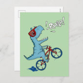 Carte Postale Vélo T-Rex Roar (Devant / Derrière)